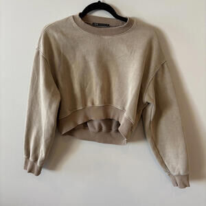 ZARA Tan Cropped Sweater